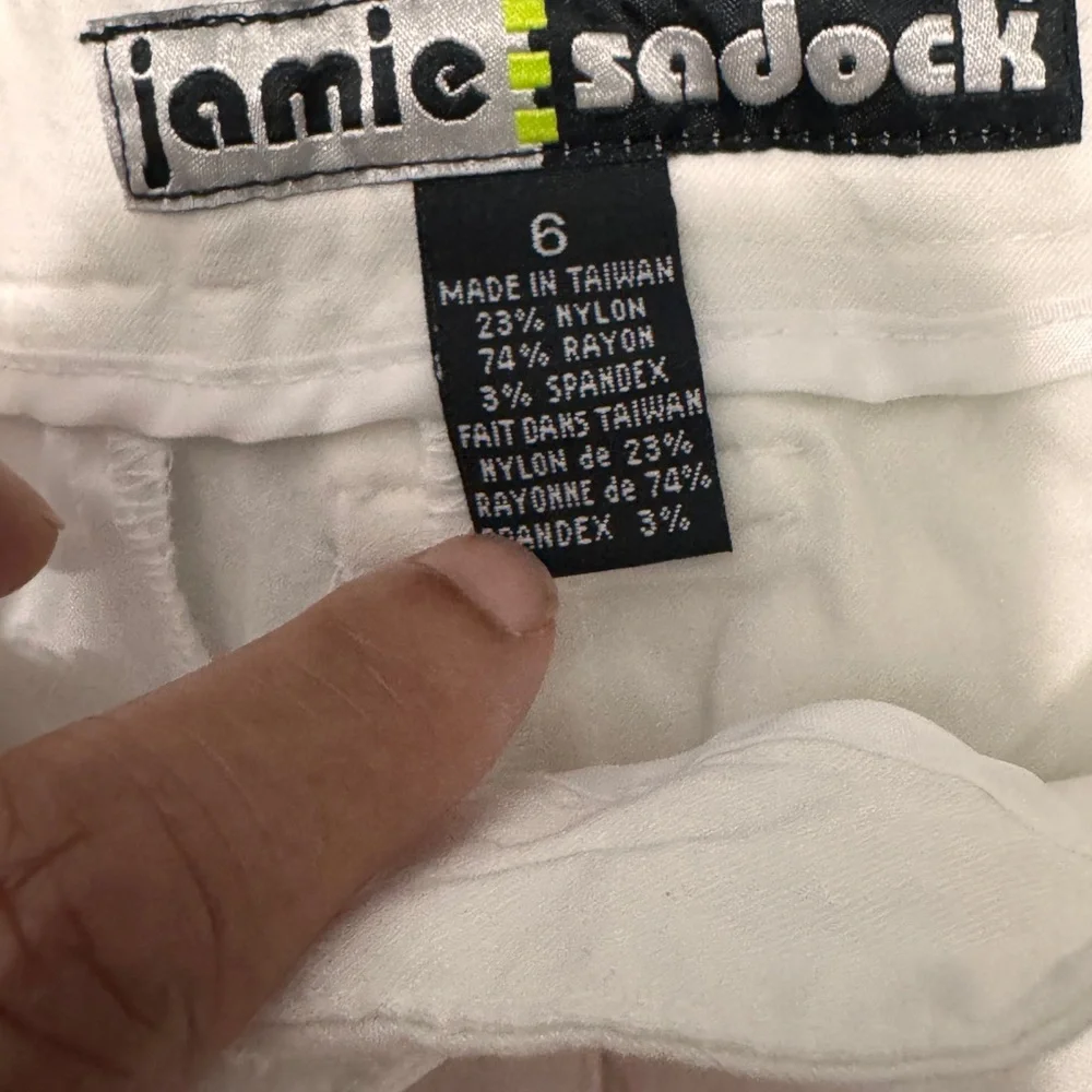 Jamie Sadock White golf Shorts with Silver Accent size 6